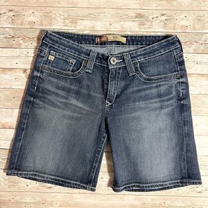 Women’s Big Star Hazel Curvy Fit 8" Thick White Stitch Denim Shorts Size 29